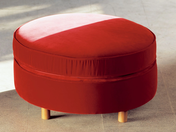 MORAGAS - Upholstered round fabric pouf by Santa & Cole - view 2